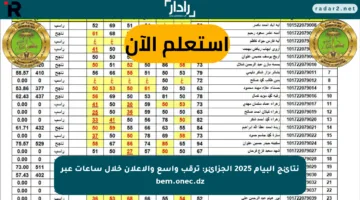 نتائج البيام 2025 الجزائر: ترقب واسع والإعلان خلال ساعات عبر bem.onec.dz